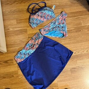 Title Nine x Carve Designs bikini and skirt set , size M